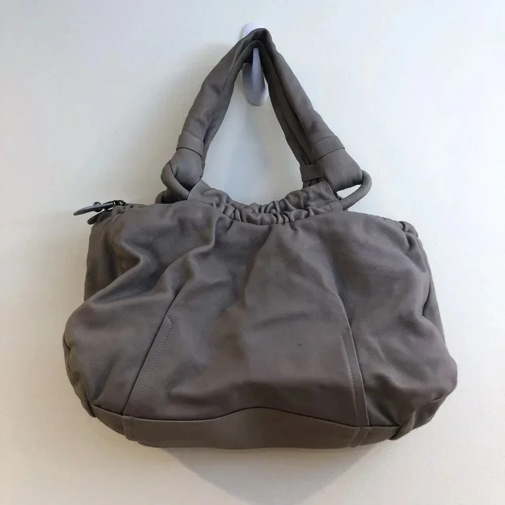 Salvatore Ferragamo Leather Designer Silver Hardware Hobo Shoulder Handle Bag